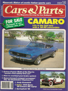 CARS & PARTS 1986 AUG - 69 CAMARO RS, DAYTONA R-2, 30 STUTZ, KAISER-FRAZER